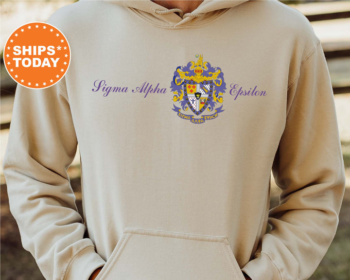 Sigma Alpha Epsilon Noble Seal Fraternity Sweatshirt | SAE Fraternity Crest | Rush Pledge Gift | College Crewneck | Greek Apparel _ 9798g