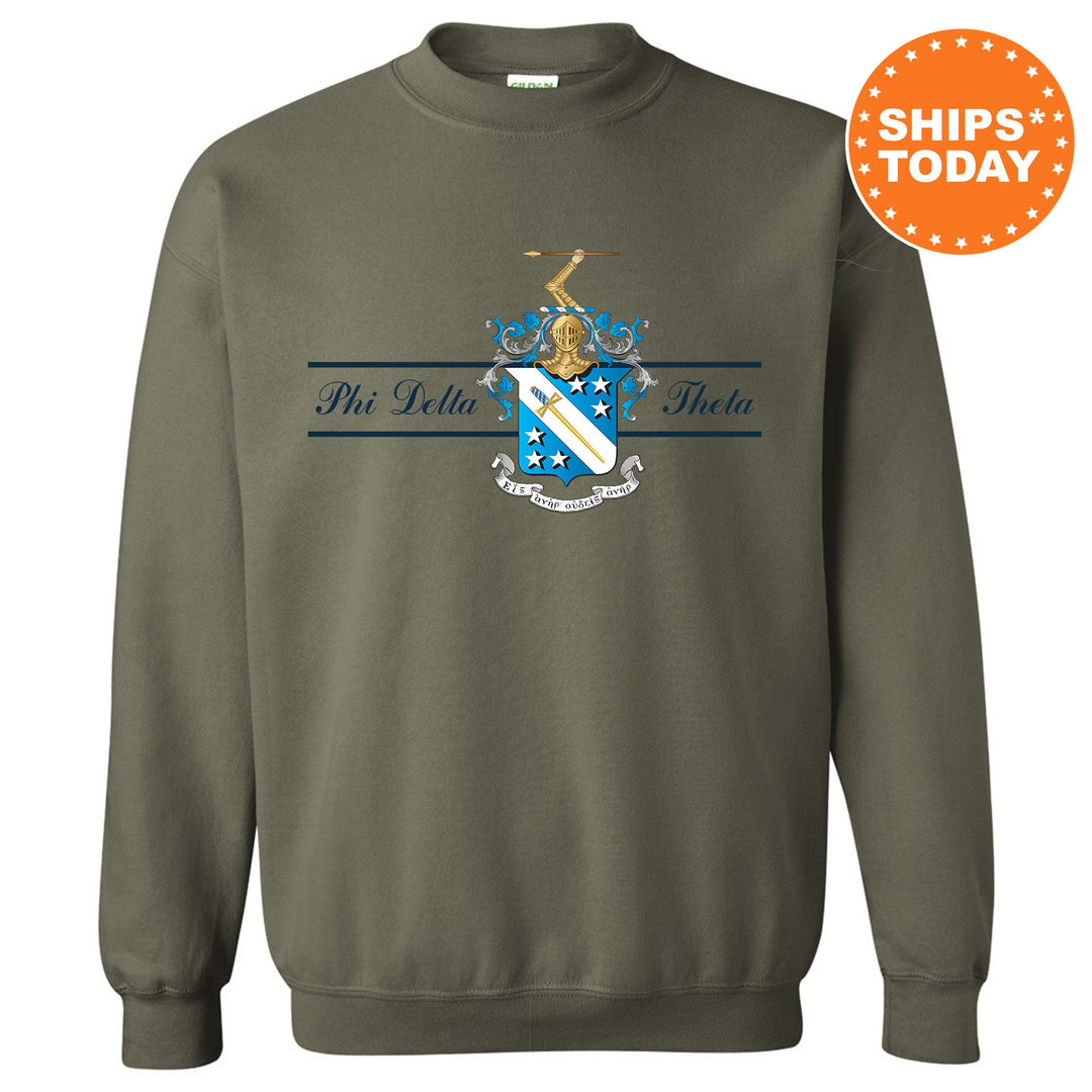 Phi Delta Theta Noble Seal Fraternity Sweatshirt | Phi Delt Fraternity Crest | Rush Pledge Gift | College Crewneck | Greek Apparel _ 9791g