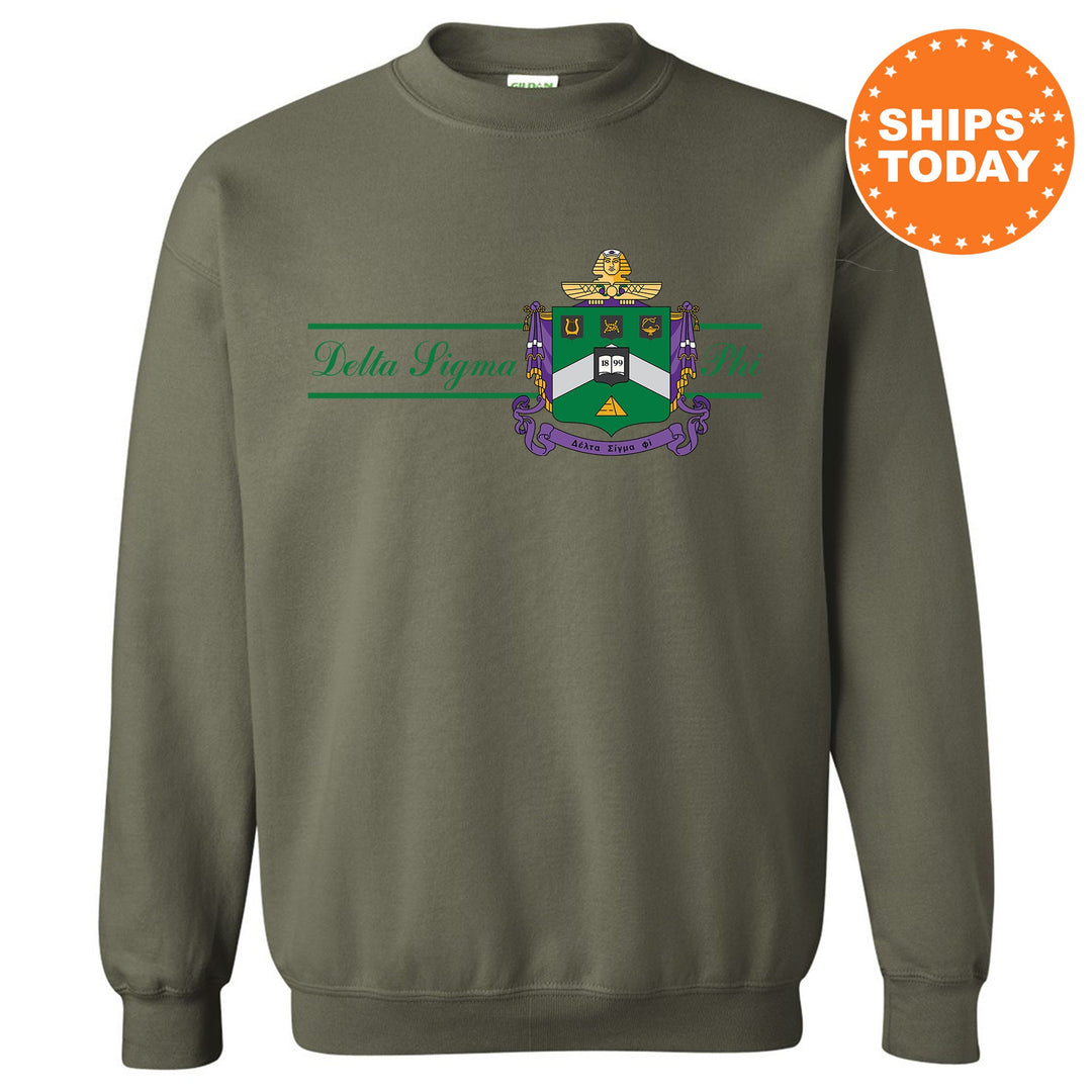 Delta Sigma Phi Noble Seal Fraternity Sweatshirt | Delta Sig Fraternity Crest | Rush Pledge Gift | College Crewneck | Greek Apparel _ 9785g
