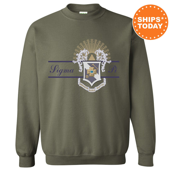 Sigma Pi Noble Seal Fraternity Sweatshirt | Sigma Pi Fraternity Crest | Rush Pledge Gift | College Crewneck | Greek Apparel _ 9803g