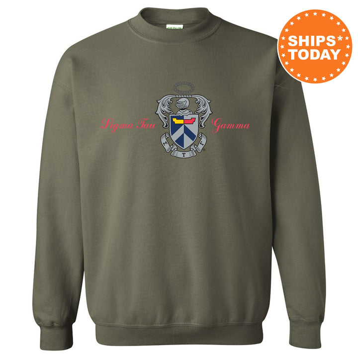 Sigma Tau Gamma Noble Seal Fraternity Sweatshirt | Sig Tau Fraternity Crest | Rush Pledge Gift | College Crewneck | Greek Apparel _ 9804g