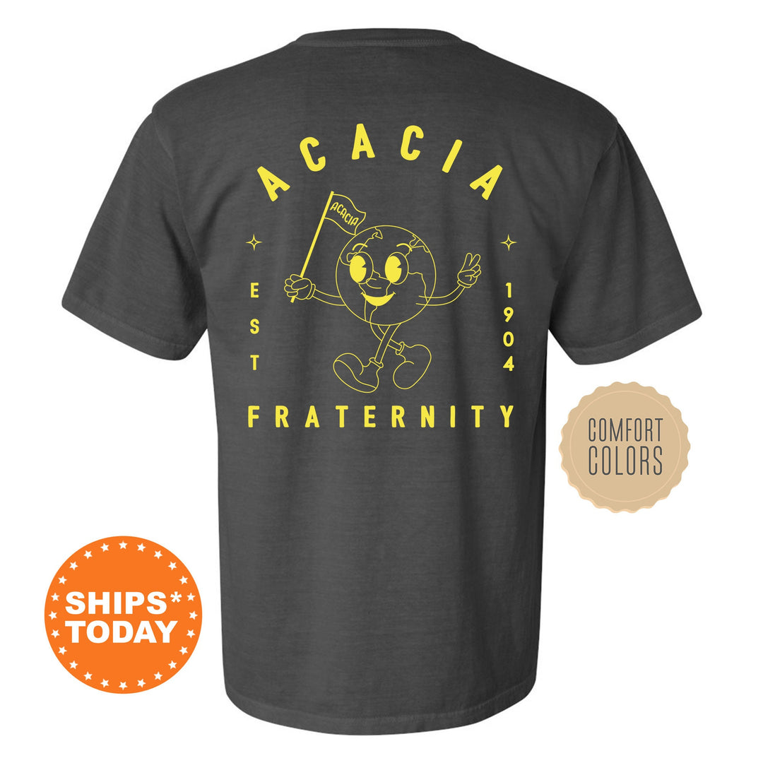 Acacia World Flag Fraternity T-Shirt | Acacia Shirt | Comfort Colors Tee | Fraternity Gift | Greek Life Apparel _ 15571g