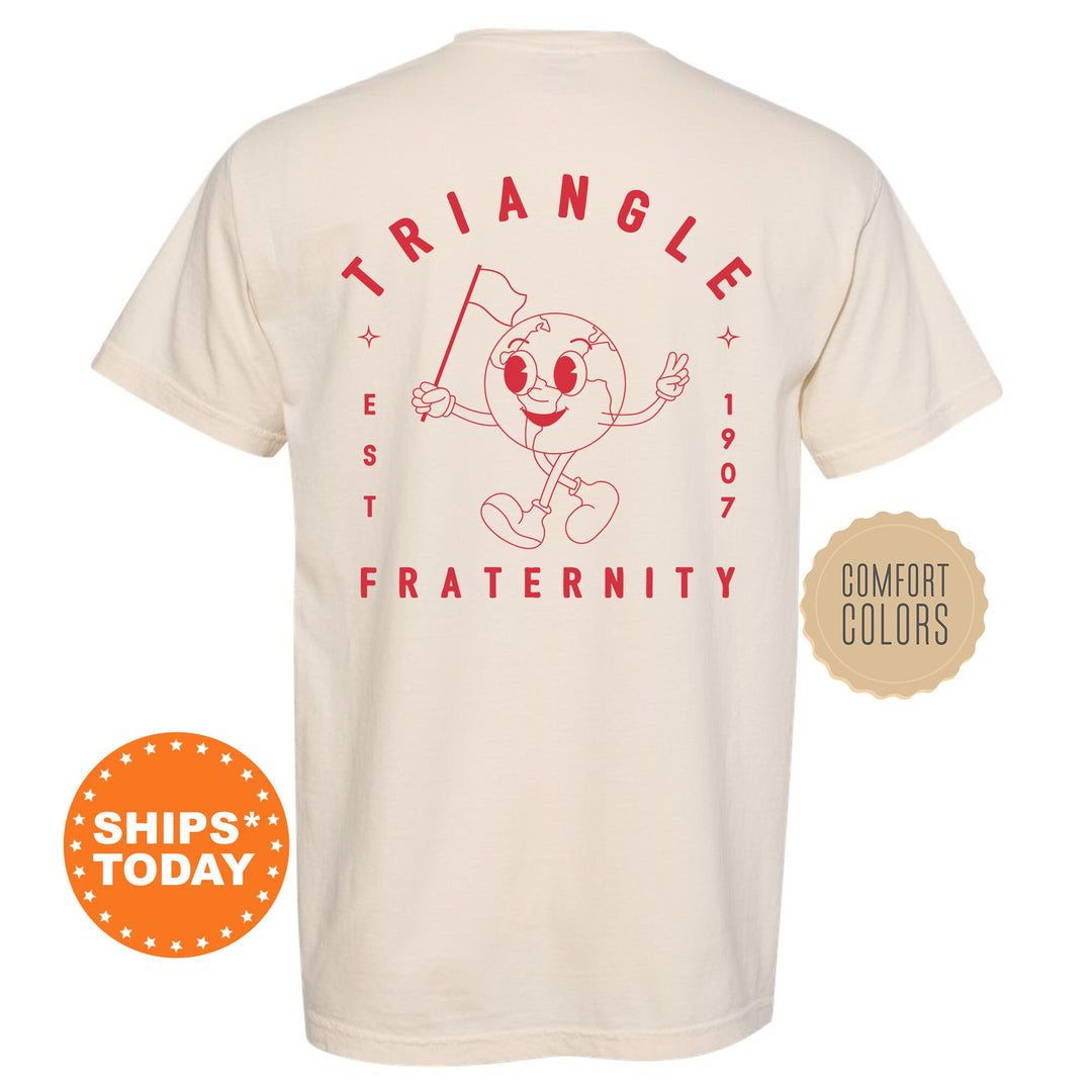 Triangle World Flag Fraternity T-Shirt | Triangle Shirt | Comfort Colors Tee | Fraternity Gift | Greek Life Apparel _ 15600g