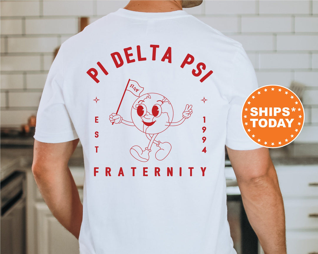 Pi Delta Psi World Flag Fraternity T-Shirt | PDPsi Shirt | Comfort Colors Tee | Fraternity Gift | Greek Life Apparel _ 15592g
