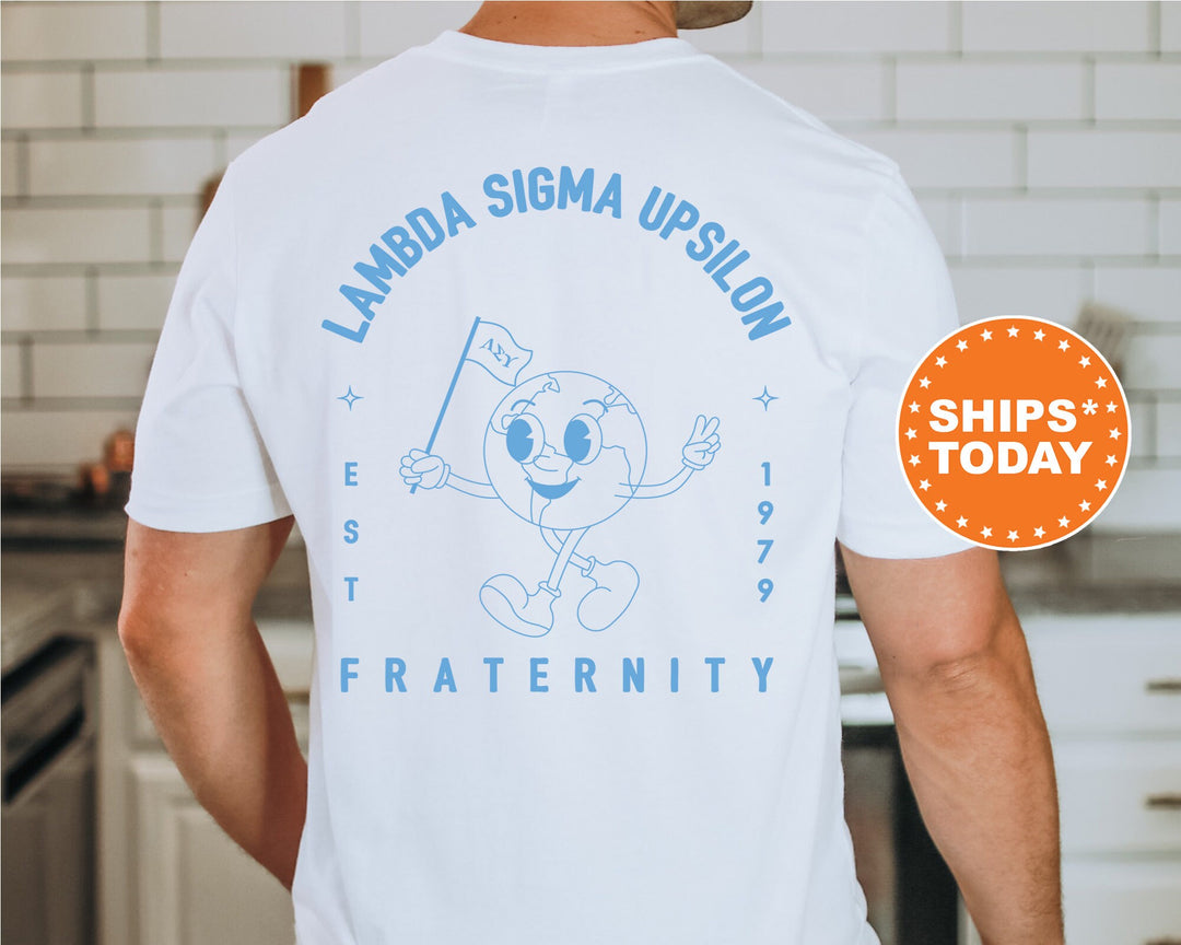 Lambda Sigma Upsilon World Flag Fraternity T-Shirt | Lambda Sigma Upsilon Shirt | Comfort Colors Tee _ 15585g