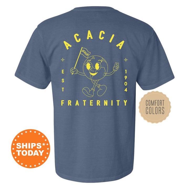 Acacia World Flag Fraternity T-Shirt | Acacia Shirt | Comfort Colors Tee | Fraternity Gift | Greek Life Apparel _ 15571g