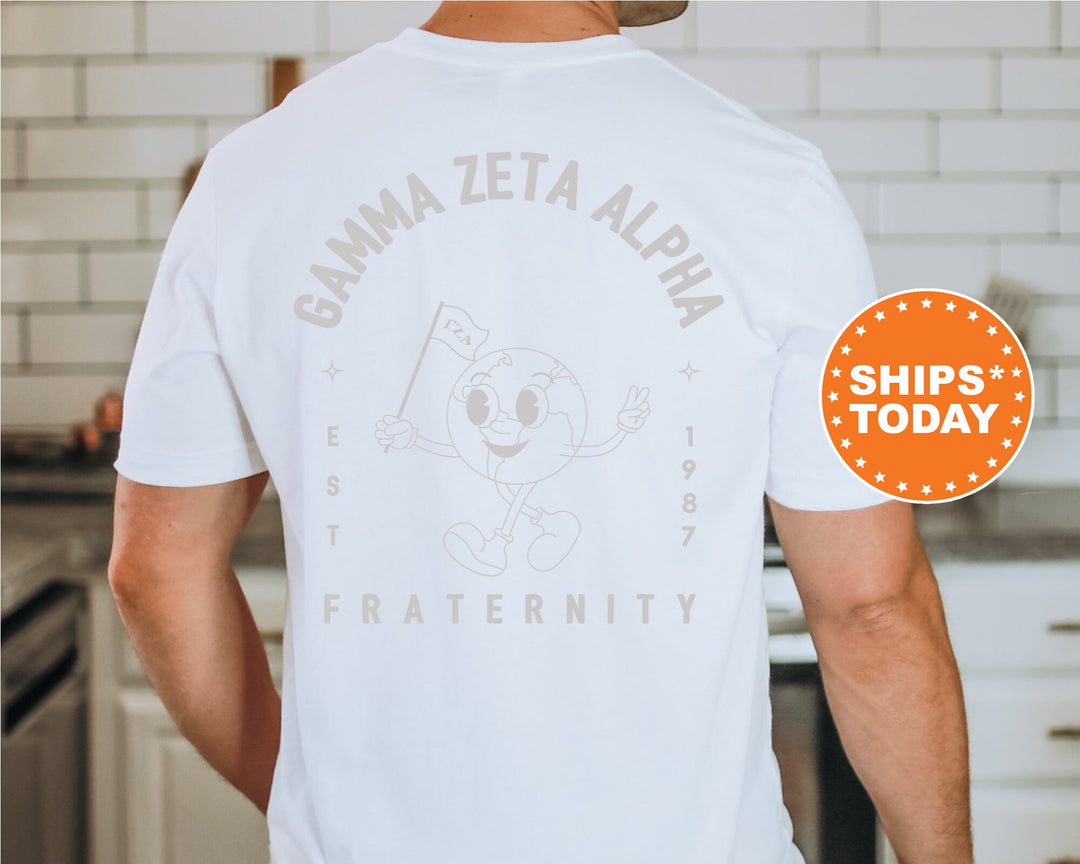 Gamma Zeta Alpha World Flag Fraternity T-Shirt | Gamma Zeta Alpha Shirt | Comfort Colors Tee | Fraternity Gift | Greek Life Apparel _ 15580g