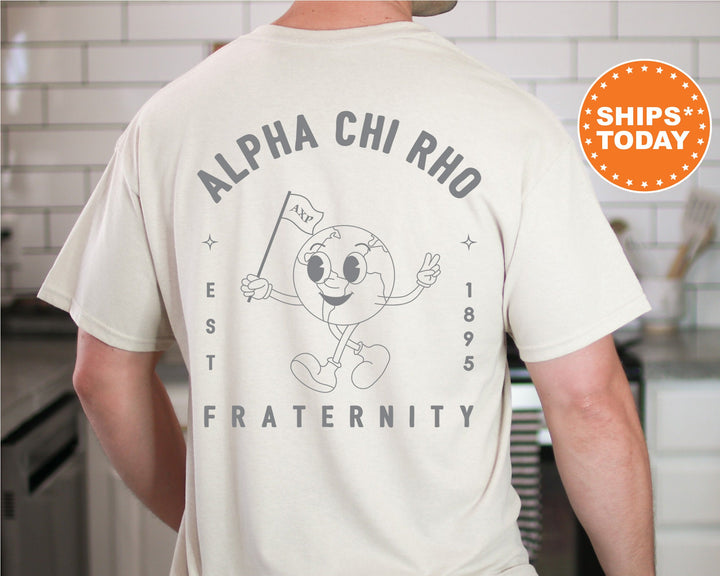 Alpha Chi Rho World Flag Fraternity T-Shirt | Alpha Chi Rho Shirt | Comfort Colors Tee | Fraternity Gift | Greek Life Apparel _ 15572g