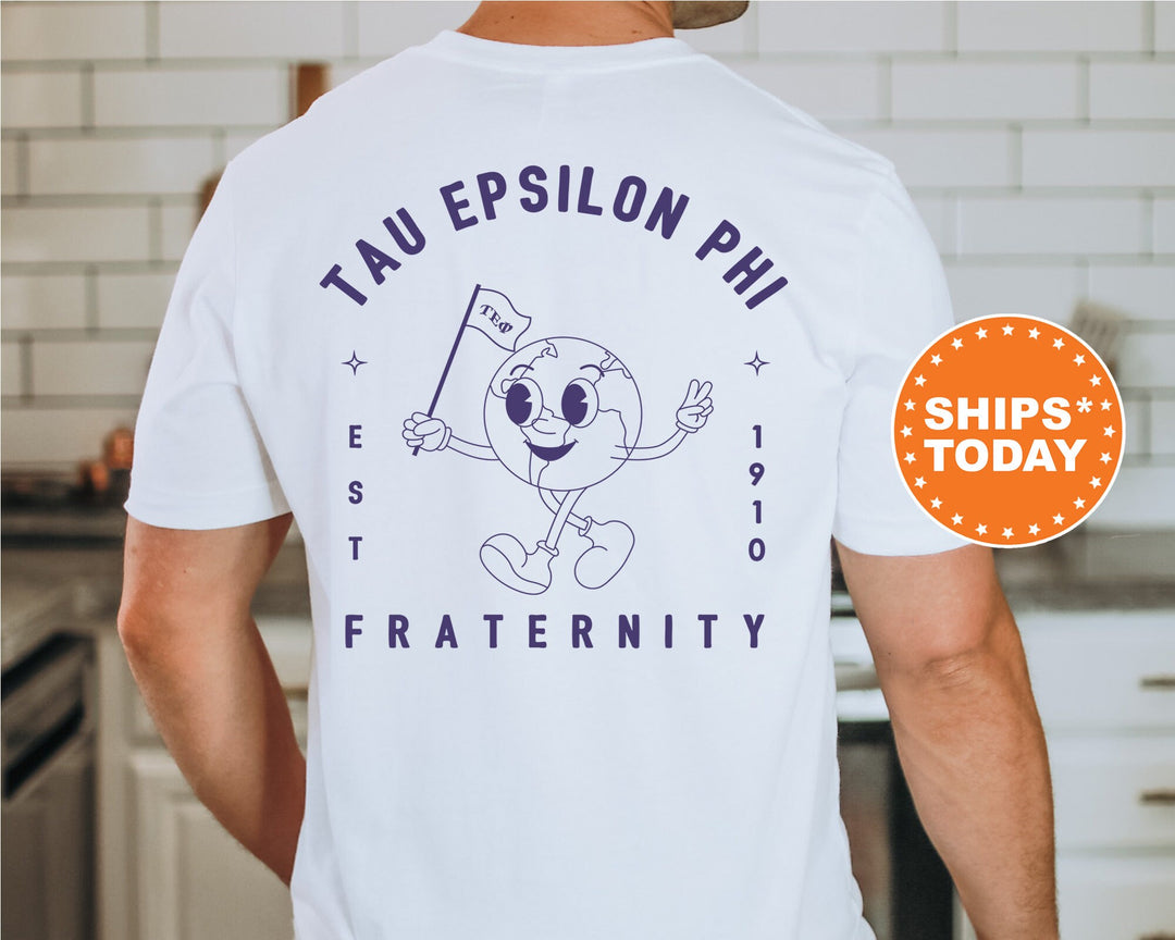Tau Epsilon Phi World Flag Fraternity T-Shirt | Tau Epsilon Phi Shirt | TEP Comfort Colors Tee | Fraternity Gift | Greek Apparel _ 15598g