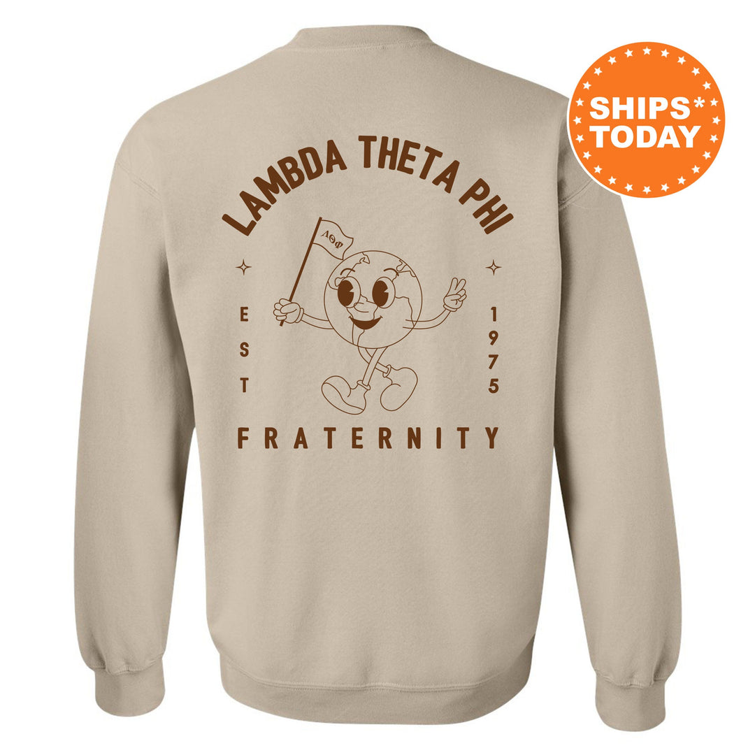 Lambda Theta Phi World Flag Fraternity Sweatshirt | Lambda Theta Phi Sweatshirt | Fraternity Crewneck | College Greek Apparel _ 15586g