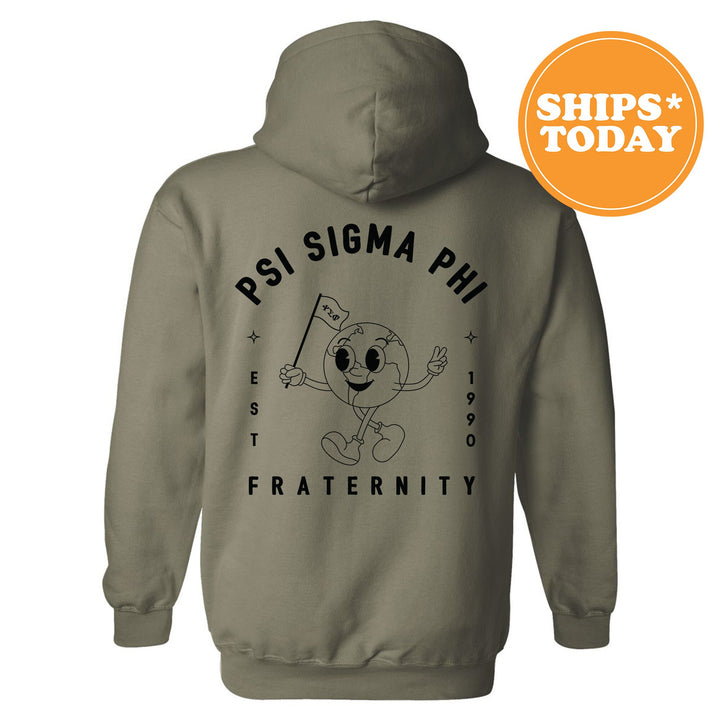 Psi Sigma Phi World Flag Fraternity Sweatshirt | Psi Sigma Phi Sweatshirt | Fraternity Crewneck | College Greek Apparel _ 15593g