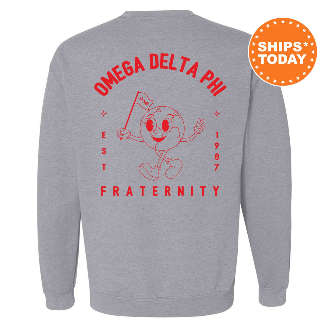 Omega Delta Phi World Flag Fraternity Sweatshirt | ODPhi Sweatshirt | Fraternity Crewneck | College Greek Apparel | Fraternity Gift _ 15587g