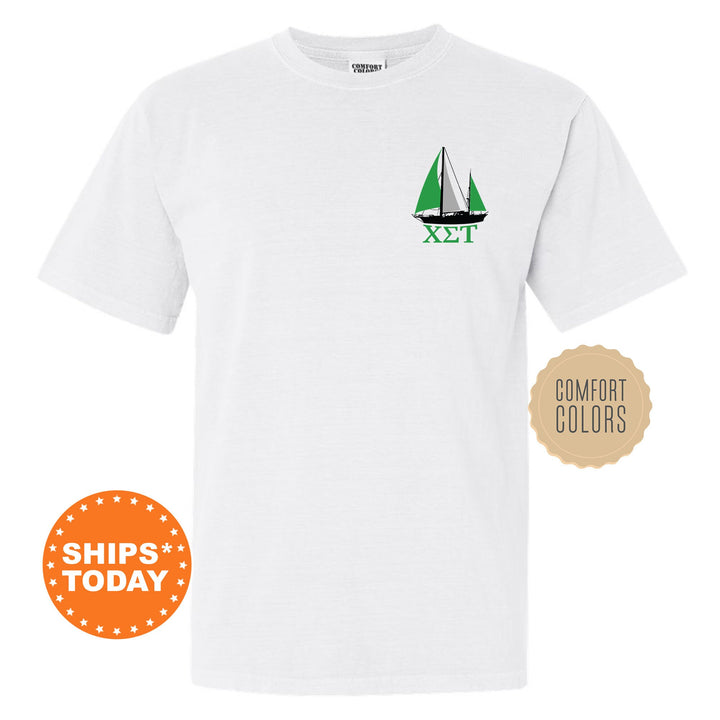 Chi Sigma Tau Black Boat Fraternity T-Shirt | Chi Sig Shirt | Comfort Colors Tee | Fraternity Bid Day Gift | Rush Shirt _ 15607g