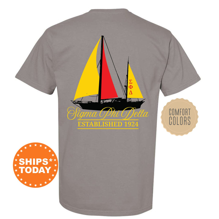 Sigma Phi Delta Black Boat Fraternity T-Shirt | Sigma Phi Delta Shirt | Comfort Colors Tee | Fraternity Bid Day Gift | Rush Shirt _ 15628g