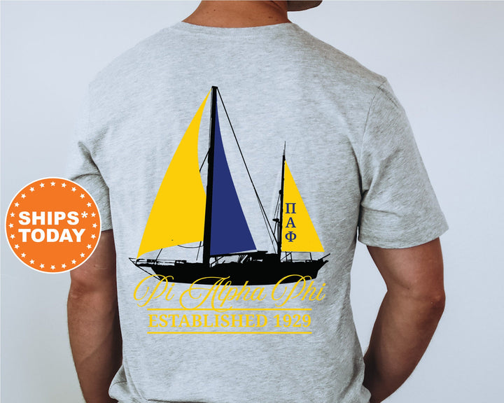 Pi Alpha Phi Black Boat Fraternity T-Shirt | PAPhi Shirt | Comfort Colors Tee | Fraternity Bid Day Gift | Rush Shirt _ 15622g