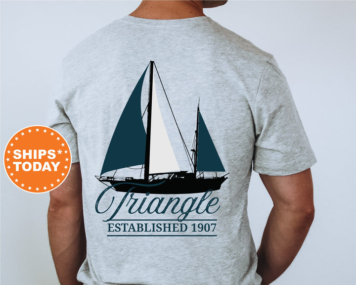 Triangle Black Boat Fraternity T-Shirt | Triangle Shirt | Comfort Colors Tee | Fraternity Bid Day Gift | Rush Shirt | Pledge Shirt _  15631g