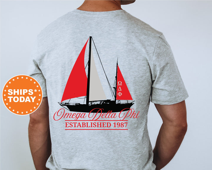 Omega Delta Phi Black Boat Fraternity T-Shirt | Omega Delta Phi Shirt | ODPhi Comfort Colors Tee | Fraternity Gift | Rush Shirt _ 15618g