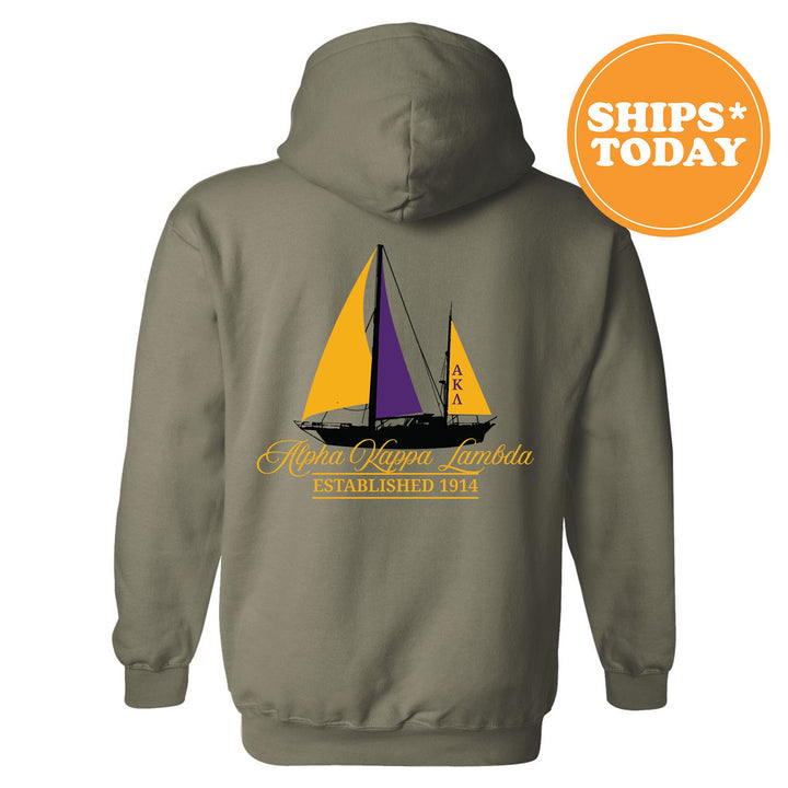 Alpha Kappa Lambda Black Boat Fraternity Sweatshirt | AKL Sweatshirt | Fraternity Crewneck | Bid Day Gift | Custom Greek Apparel _ 15605g