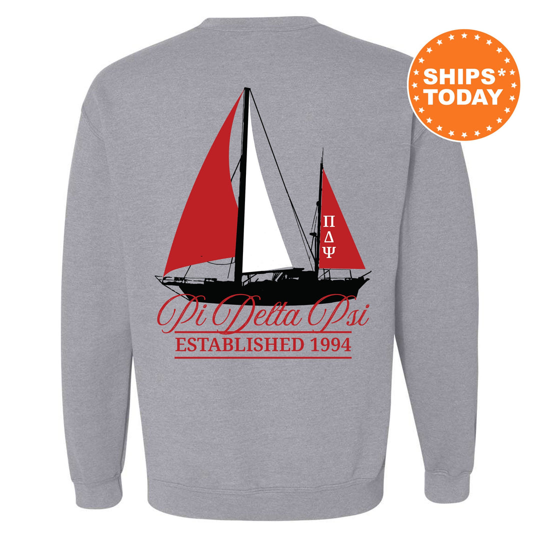 Pi Delta Psi Black Boat Fraternity Sweatshirt | PDPsi Sweatshirt | Fraternity Crewneck | Bid Day Gift | Custom Greek Apparel _ 15623g