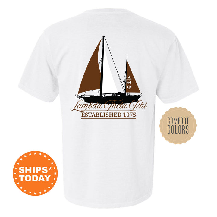 Lambda Theta Phi Black Boat Fraternity T-Shirt | Lambda Theta Phi Shirt | Comfort Colors Tee | Fraternity Bid Day Gift | Rush Shirt _ 15617g