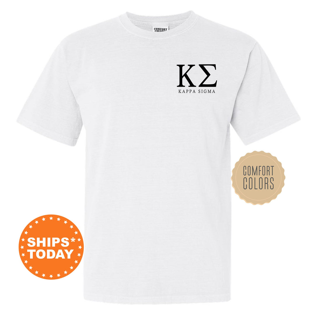 Kappa Sigma Bonded Letters Fraternity T-Shirt | Kappa Sig Left Pocket Shirt | Comfort Colors | Greek Letters | Fraternity Gift _ 17946g