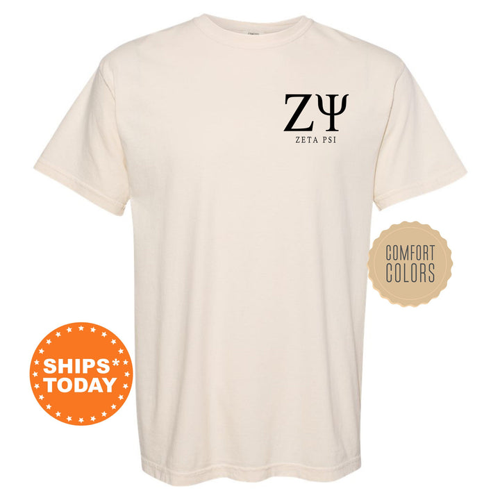 Zeta Psi Bonded Letters Fraternity T-Shirt | Zete Left Pocket Shirt | Comfort Colors Tee | Greek Letters Shirt | Fraternity Gift _ 17964g
