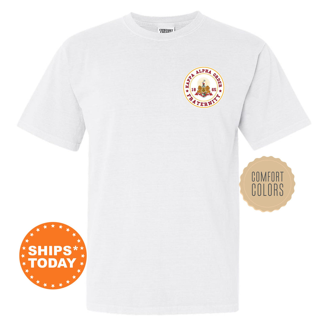 Kappa Alpha Order Brotherhood Crest Fraternity T-Shirt | Kappa Alpha Left Chest Graphic | Fraternity Gift | KA Comfort Colors Shirt _ 17913g