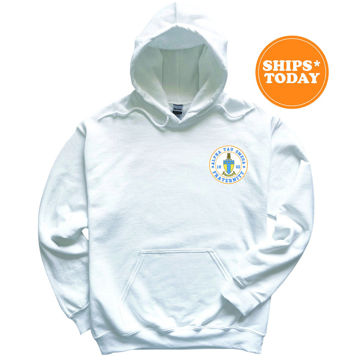Alpha Tau Omega Brotherhood Crest Fraternity Sweatshirt | ATO Left Chest Design Sweatshirt | Greek Apparel | College Crewneck _ 17906g