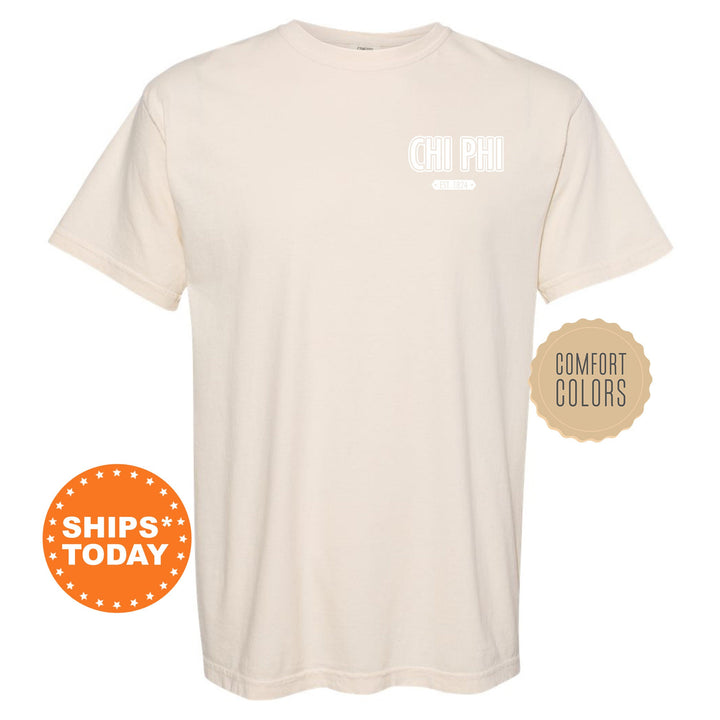 Chi Phi Snow Year Fraternity T-Shirt | Chi Phi Left Chest Graphic Tee Shirt | Comfort Colors Shirt | Fraternity Bid Day Gift _ 17877g