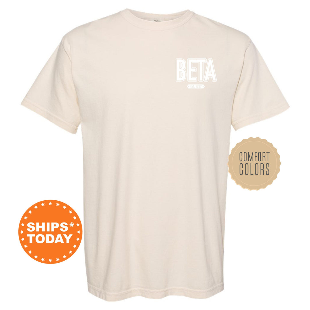 Beta Theta Pi Snow Year Fraternity T-Shirt | Beta Left Chest Graphic Tee Shirt | Comfort Colors Shirt | Fraternity Bid Day Gift _ 17876g