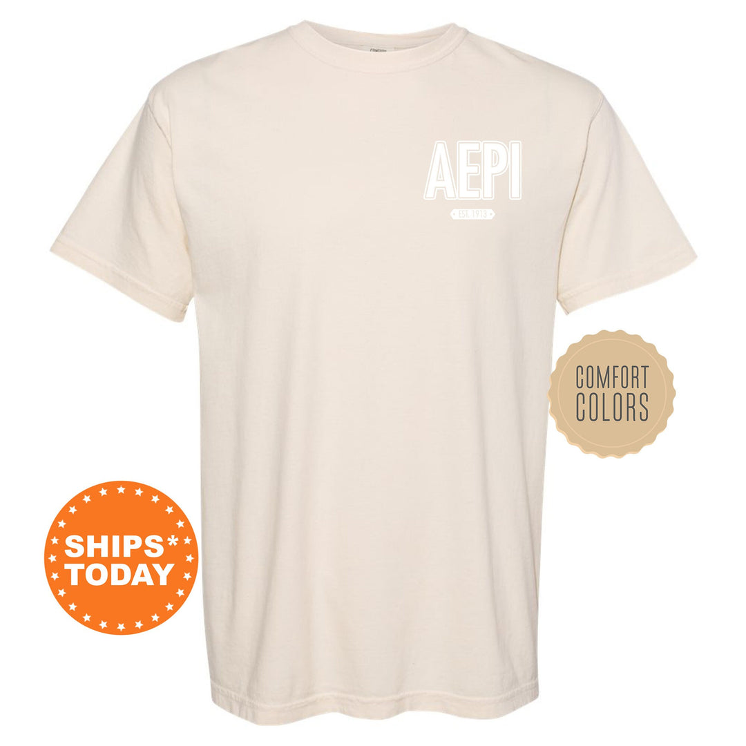 Alpha Epsilon Pi Snow Year Fraternity T-Shirt | AEPi Left Chest Graphic Tee Shirt | Comfort Colors Shirt | Fraternity Bid Day Gift _ 17872g