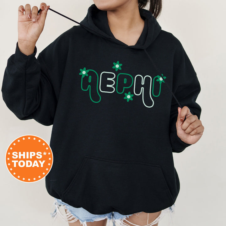 Alpha Epsilon Phi Greek Blossom Sorority Sweatshirt | AEPHI Sorority Crewneck | Big Little Recruitment Gift | Sorority Merch _ 16590g