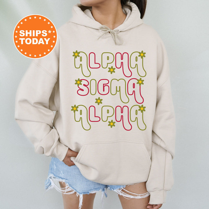 Alpha Sigma Alpha Greek Blossom Sorority Sweatshirt | Sorority Crewneck | Big Little Recruitment Gift | Sorority Merch _ 16594g