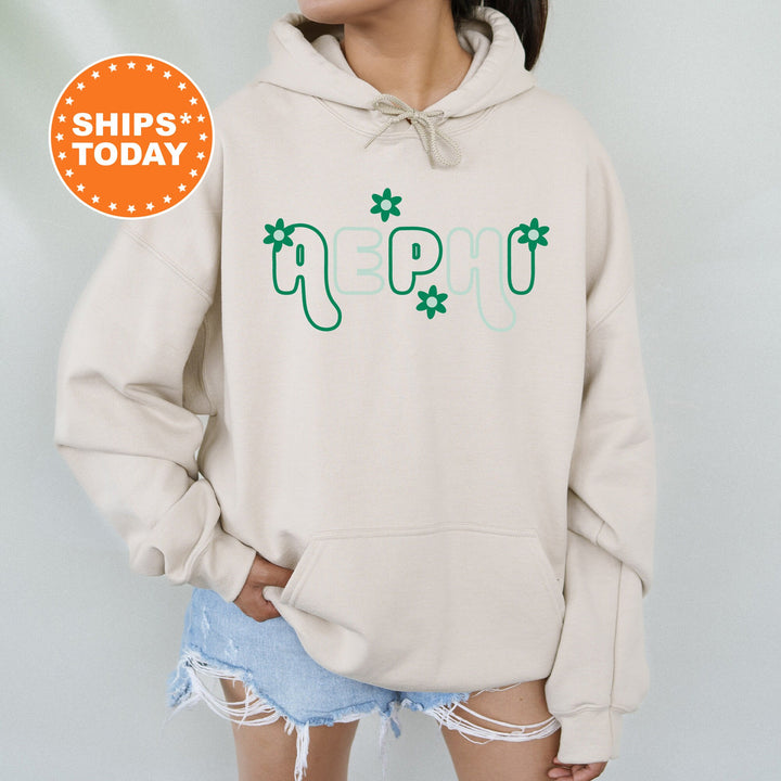 Alpha Epsilon Phi Greek Blossom Sorority Sweatshirt | AEPHI Sorority Crewneck | Big Little Recruitment Gift | Sorority Merch _ 16590g