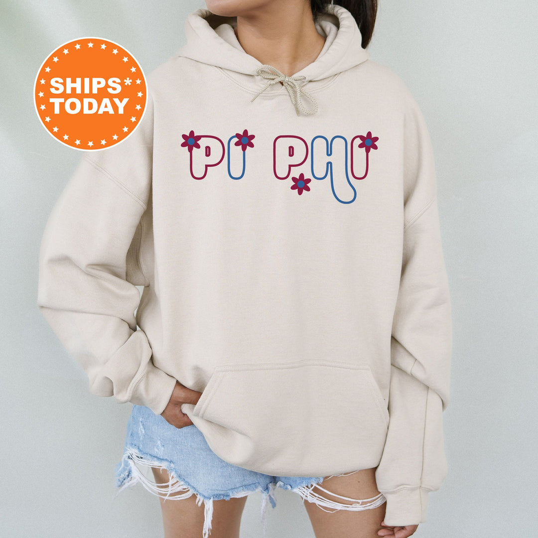 Pi Beta Phi Greek Blossom Sorority Sweatshirt | Pi Phi Sorority Crewneck | Big Little Recruitment Gift | Sorority Merch _ 16608g