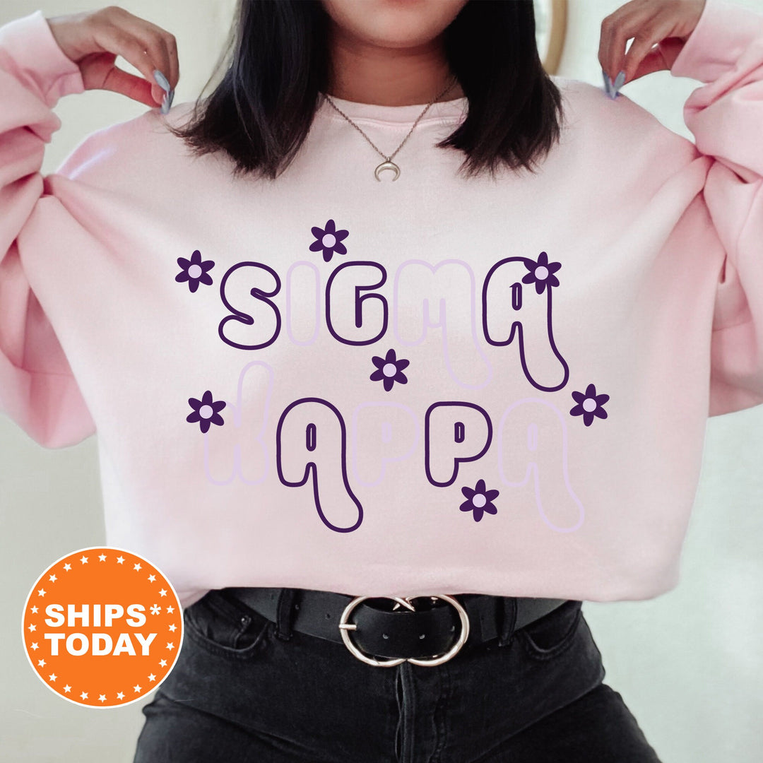 Sigma Kappa Greek Blossom Sorority Sweatshirt | Sig Kap Sorority Crewneck | Big Little Recruitment Gift | Sorority Merch _ 16610g