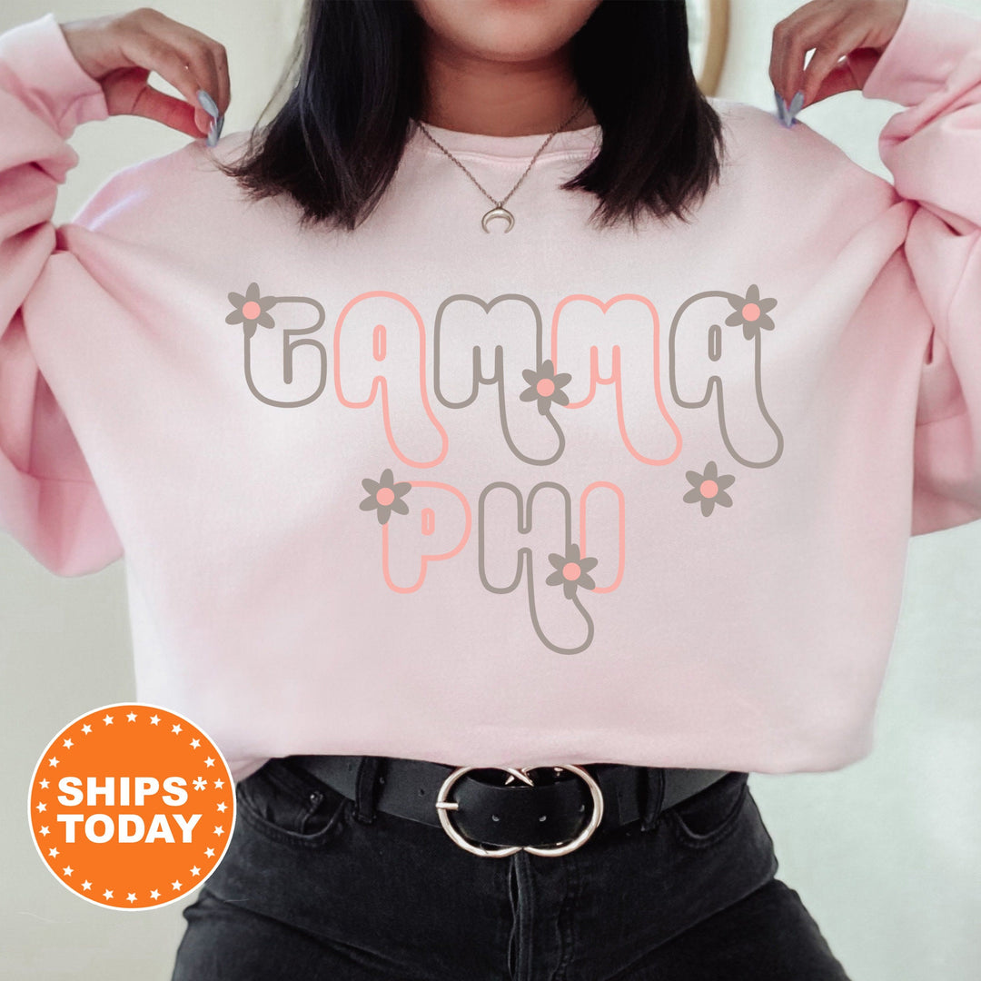 Gamma Phi Beta Greek Blossom Sorority Sweatshirt | Gamma Phi Sorority Crewneck | Big Little Recruitment Gift | GPHI Sorority Merch _ 16602g