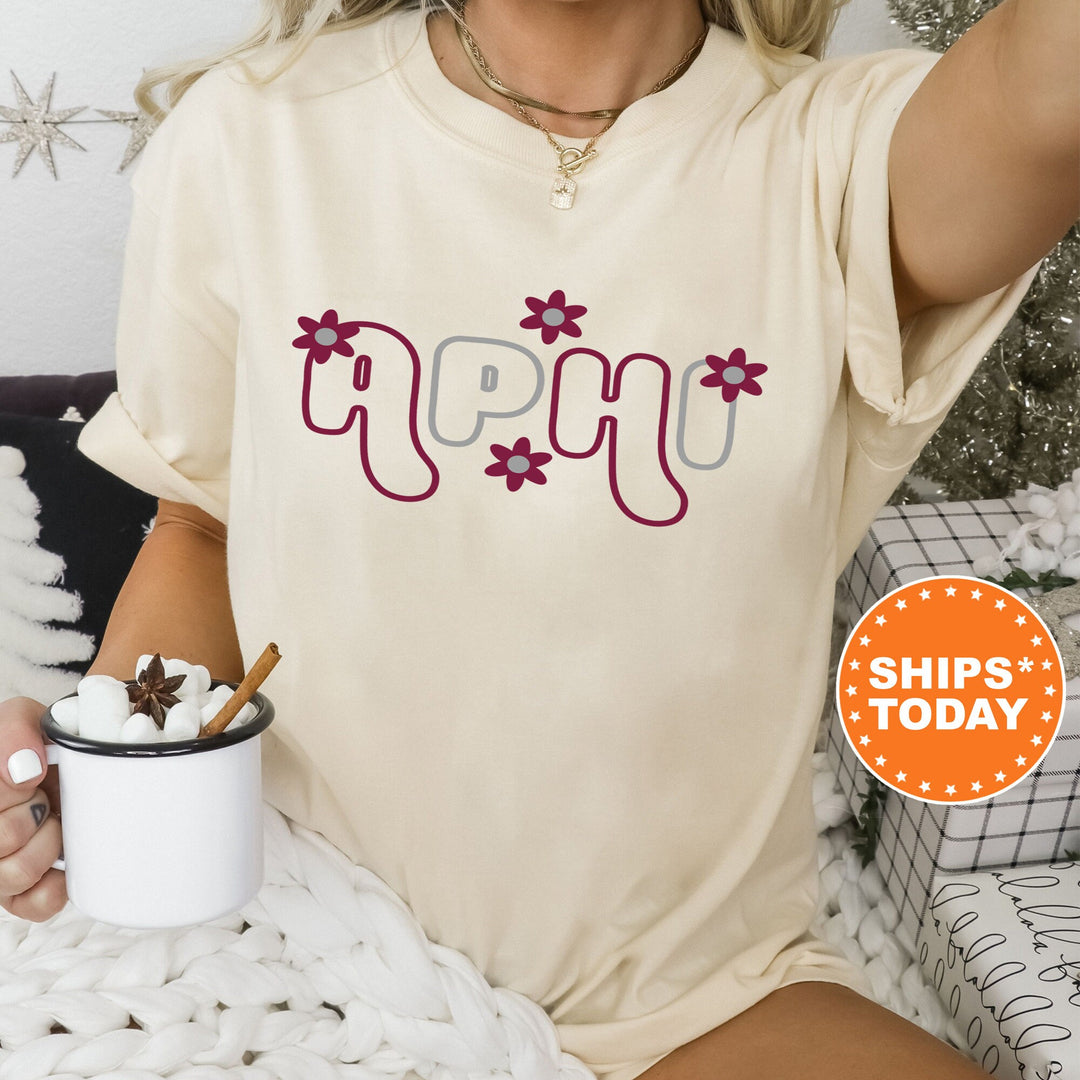 Alpha Phi Greek Blossom Sorority T-Shirt | APHI Comfort Colors Shirt | Big Little Family Shirt | Alpha Phi Sorority Merch _ 16593g