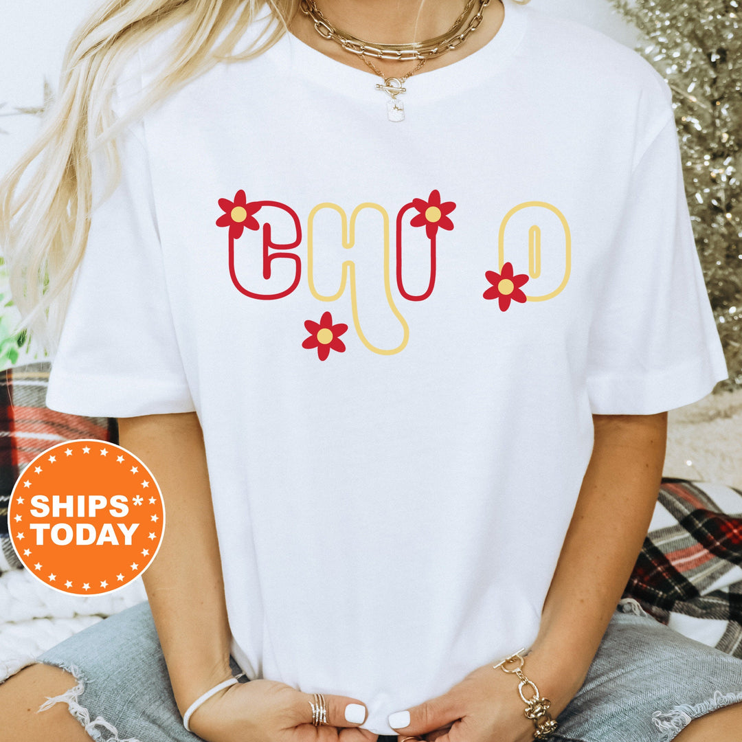 Chi Omega Greek Blossom Sorority T-Shirt | Chi O Comfort Colors Shirt | Big Little Family Shirt | Chi Omega Sorority Merch _ 16597g