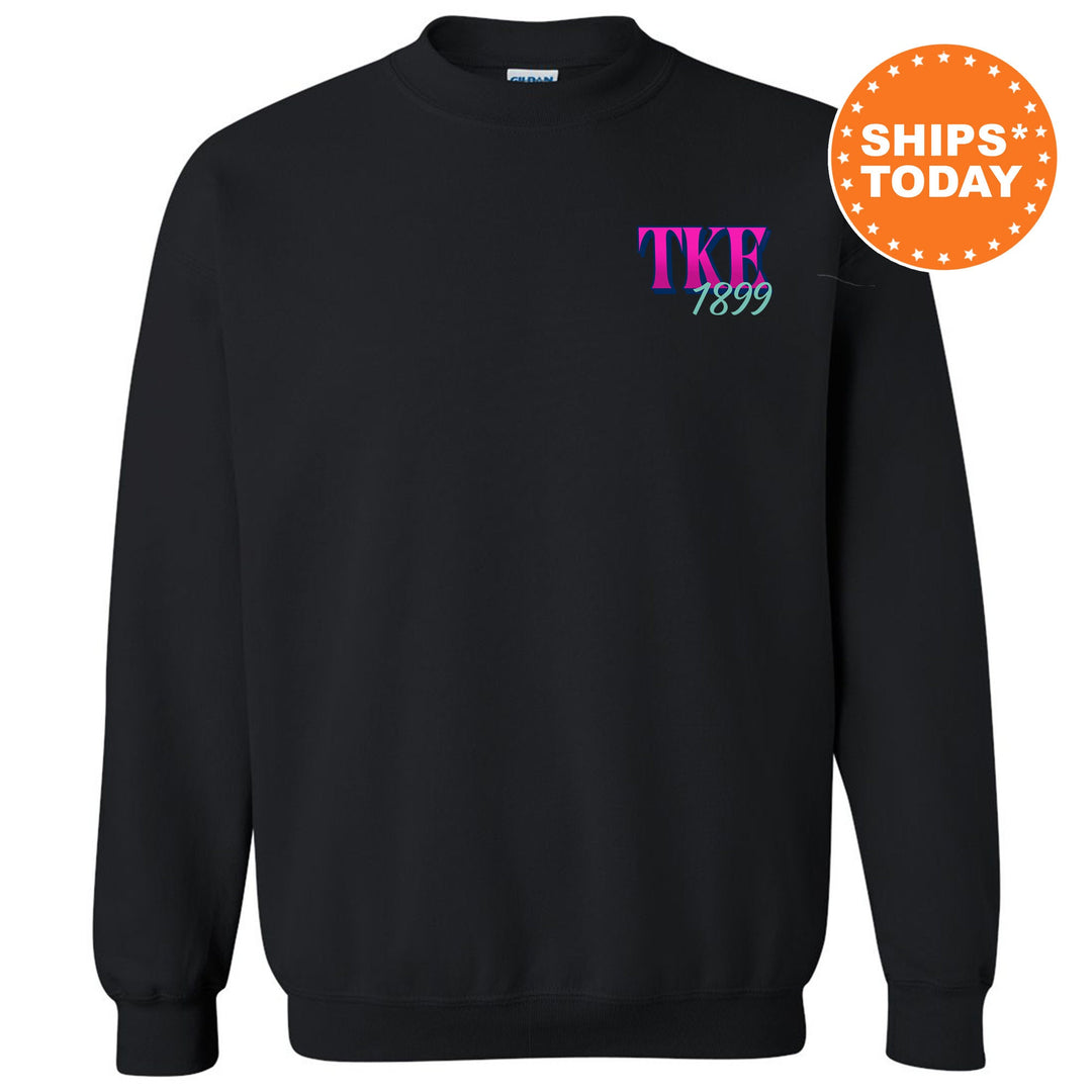 Tau Kappa Epsilon Bright Nights Fraternity Sweatshirt | TKE Crewneck Sweatshirt | TEKE Fraternity Rush Gift | New Pledge Sweatshirt _ 13945g