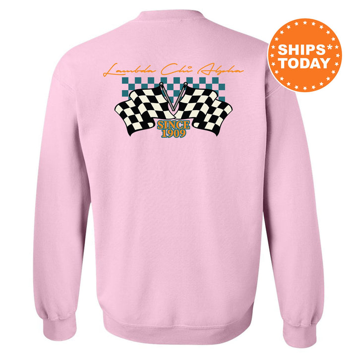 Lambda Chi Alpha Race Banner Fraternity Sweatshirt | Lambda Chi Crewneck Sweatshirt | New Pledge Gift | Rush Sweatshirt | College Crewneck