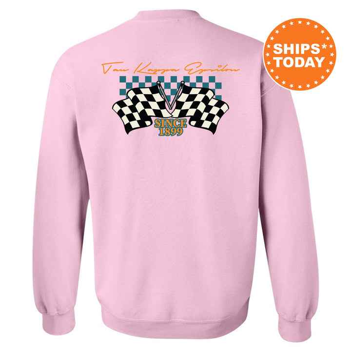 Tau Kappa Epsilon Race Banner Fraternity Sweatshirt | TKE Crewneck Sweatshirt | New Pledge Gift | Rush Sweatshirt | College Crewneck