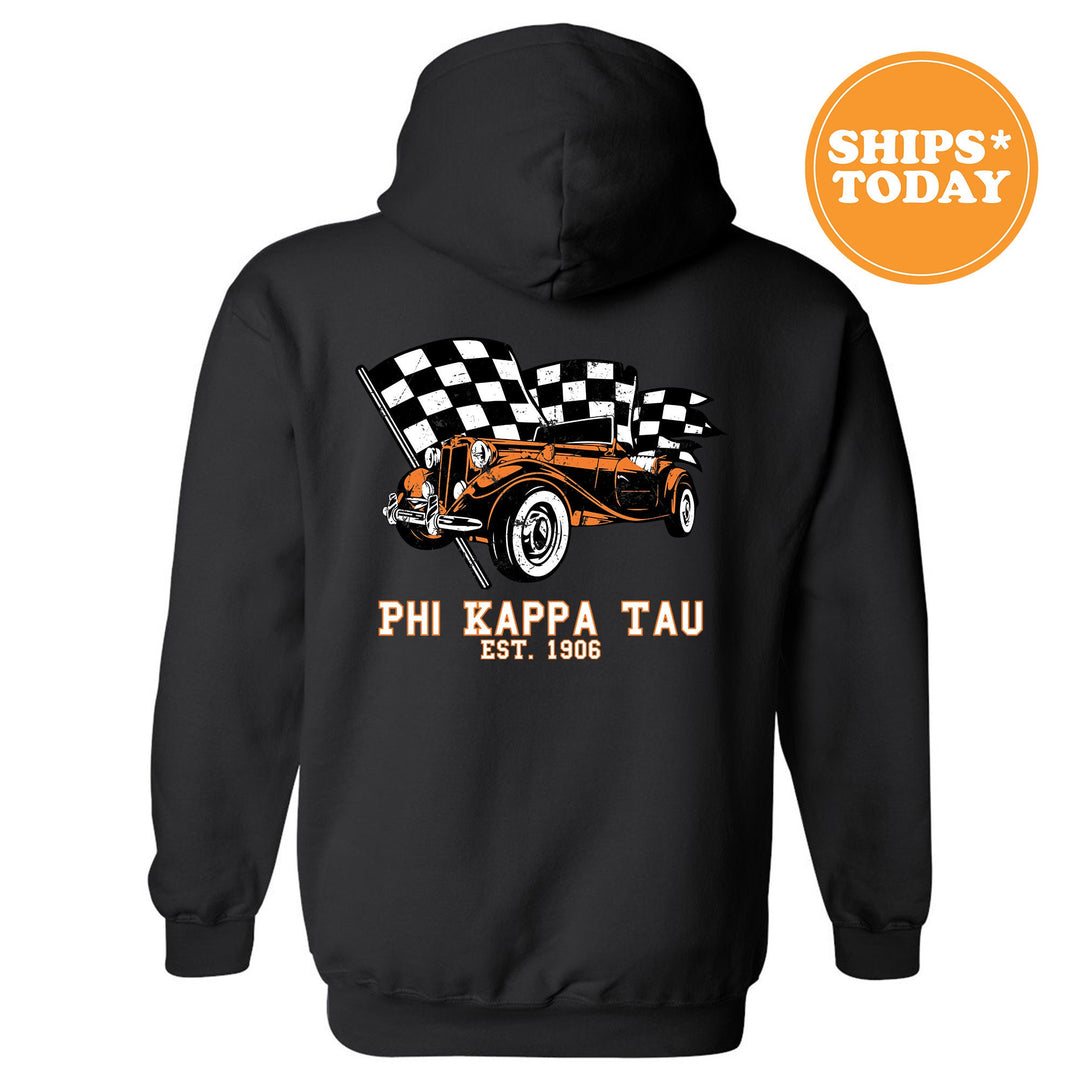 Phi Kappa Tau Racer Fraternity Sweatshirt | Phi Tau Greek Sweatshirt | Fraternity Gift | Bid Day Gift | College Apparel | Men Sweatshirt