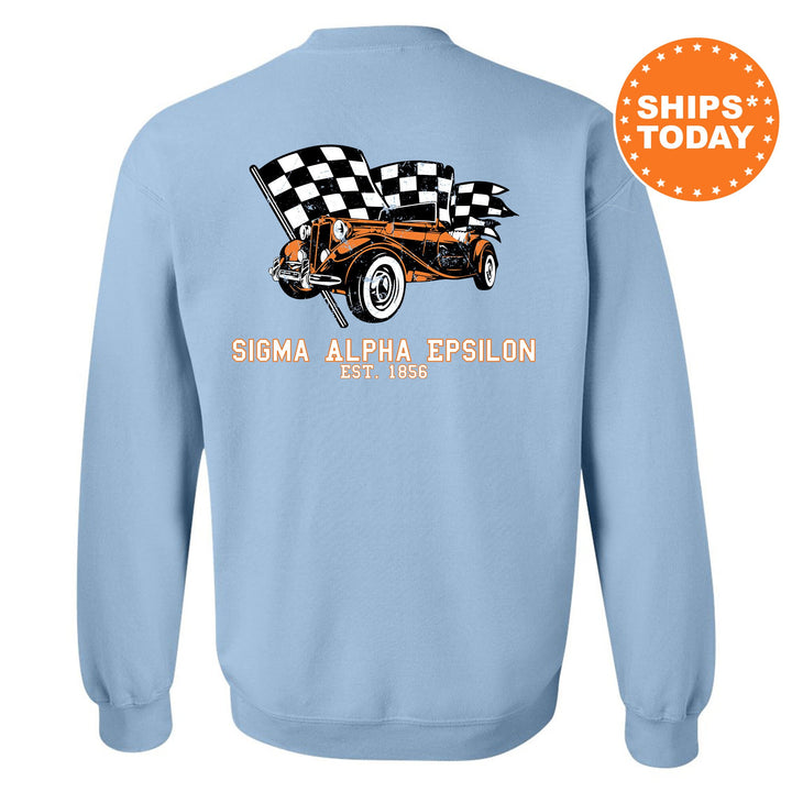 Sigma Alpha Epsilon Racer Fraternity Sweatshirt | SAE Greek Sweatshirt | Fraternity Gift | Bid Day Gift | College Apparel | Men Sweatshirt