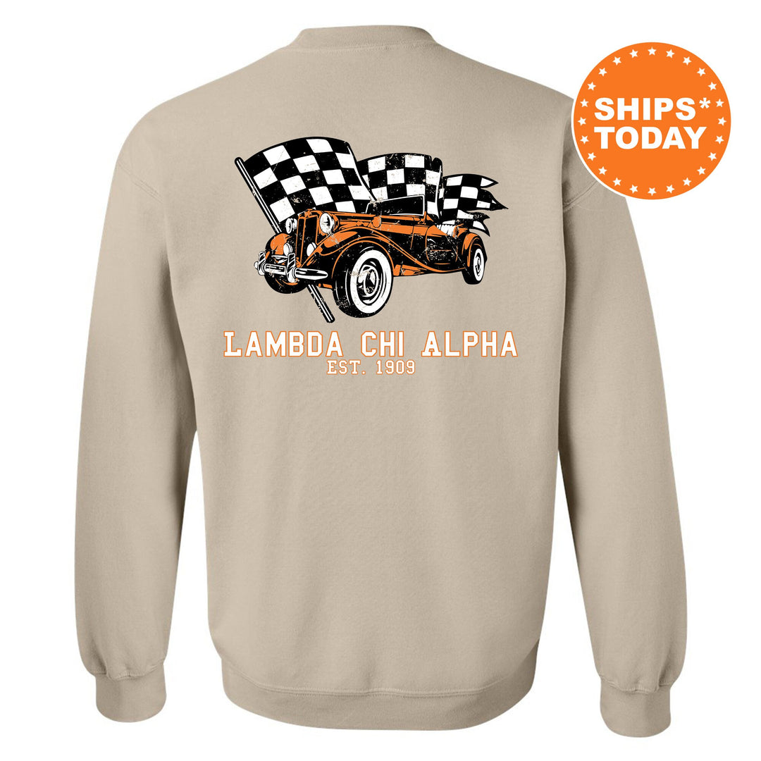 Lambda Chi Alpha Racer Fraternity Sweatshirt | Lambda Chi Greek Sweatshirt | Fraternity Bid Day Gift | College Apparel | Men Sweatshirt
