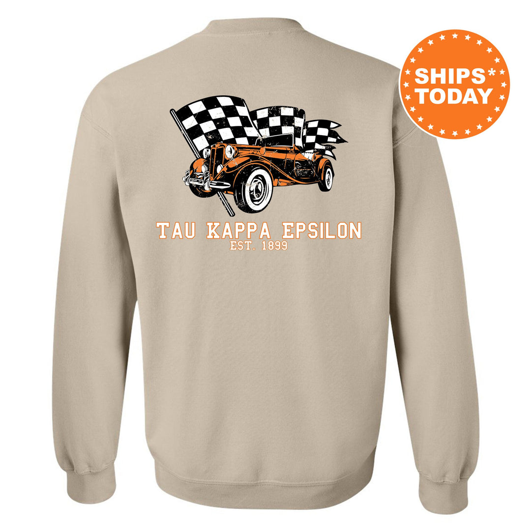 Tau Kappa Epsilon Racer Fraternity Sweatshirt | TKE Greek Sweatshirt | Fraternity Gift | Bid Day Gift | College Apparel | Men Sweatshirt