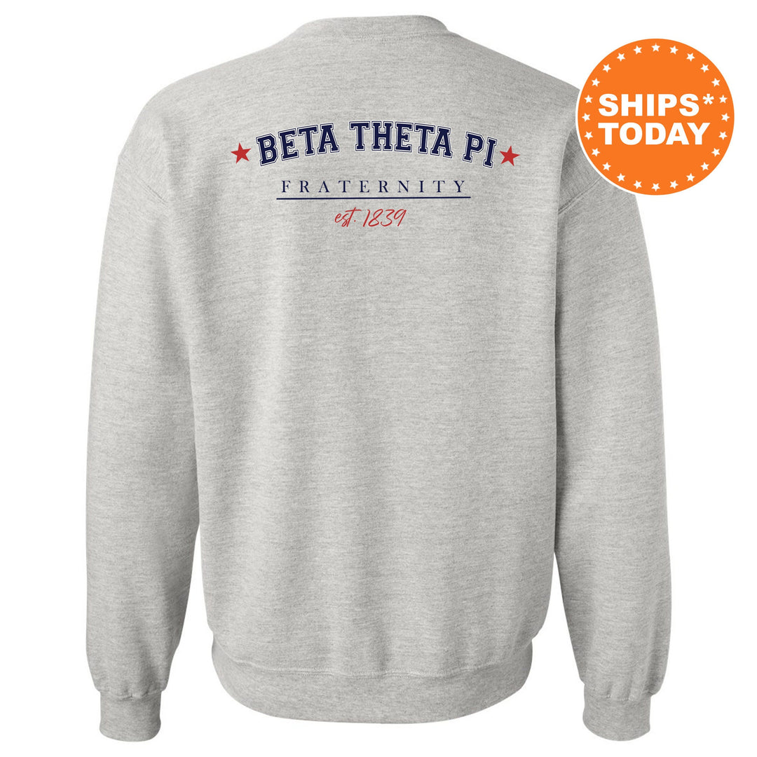 Beta Theta Pi Patriot Pledge Fraternity Sweatshirt | Beta Crewneck Sweatshirt | New Pledge Fraternity Gift | Rush Sweatshirt _ 14120g