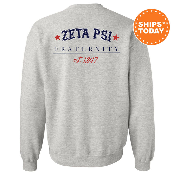 Zeta Psi Patriot Pledge Fraternity Sweatshirt | Zete Crewneck Sweatshirt | New Pledge Fraternity Gift | Rush Sweatshirt _ 14146g