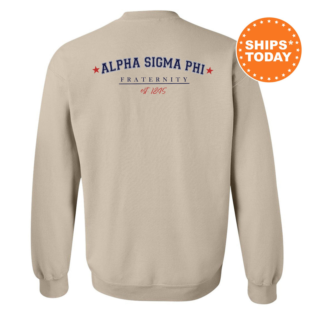 Alpha Sigma Phi Patriot Pledge Fraternity Sweatshirt | Alpha Sig Crewneck Sweatshirt | New Pledge Fraternity Gift | Rush Sweatshirt _ 14118g