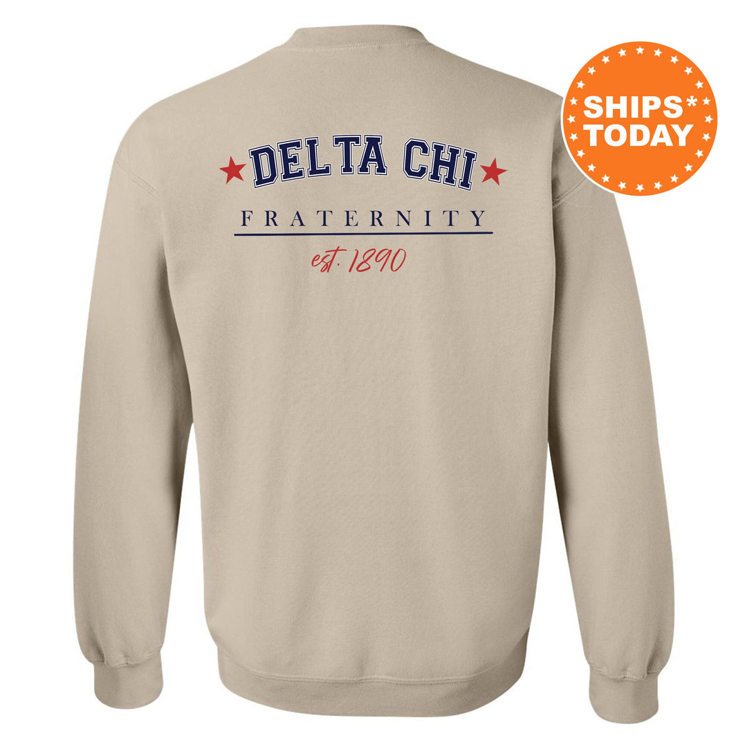 Delta Chi Patriot Pledge Fraternity Sweatshirt | DChi Crewneck Sweatshirt | New Pledge Fraternity Gift | Delta Chi Rush Sweatshirt _ 14122g
